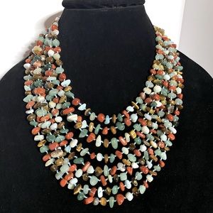 Artisan Multi-Color Natural Gemstone Necklace